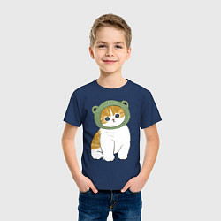 Футболка хлопковая детская Котолягушонок, цвет: тёмно-синий — фото 2