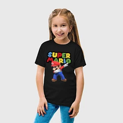 Футболка хлопковая детская Super Mario Dab, цвет: черный — фото 2