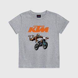 Футболка хлопковая детская KTM МОТОКРОСС Z, цвет: меланж