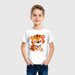 Футболка хлопковая детская Little Tiger, цвет: белый — фото 2