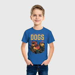 Футболка хлопковая детская Собаки космонавты, цвет: синий — фото 2