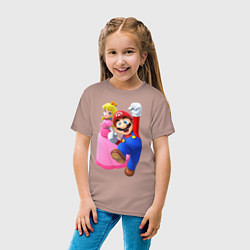 Футболка хлопковая детская Mario Princess, цвет: пыльно-розовый — фото 2
