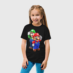 Футболка хлопковая детская Mario Bros, цвет: черный — фото 2