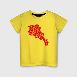 Футболка хлопковая детская Love Armenia, цвет: желтый