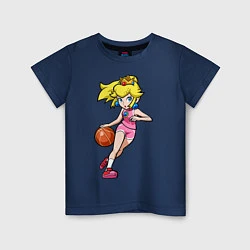 Футболка хлопковая детская Peach Basketball, цвет: тёмно-синий