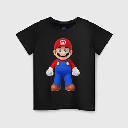 Футболка хлопковая детская Mario, цвет: черный