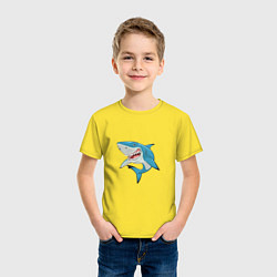 Футболка хлопковая детская Акула-молот, цвет: желтый — фото 2