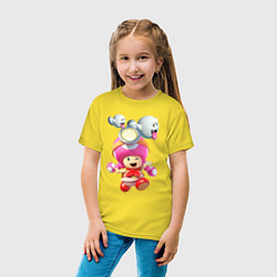 Футболка хлопковая детская Girl Toad, цвет: желтый — фото 2