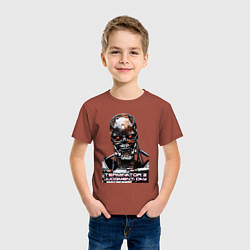 Футболка хлопковая детская Terminator T-800, цвет: кирпичный — фото 2
