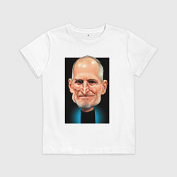 Футболка хлопковая детская Apple Jobs, цвет: белый