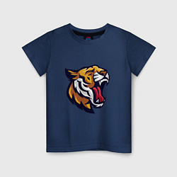 Футболка хлопковая детская Roar - Tiger, цвет: тёмно-синий