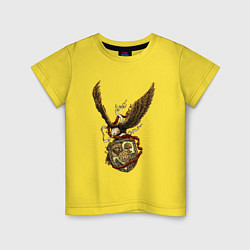 Футболка хлопковая детская Гигантский орёл, цвет: желтый
