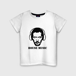 Футболка хлопковая детская Dr House music, цвет: белый