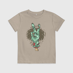 Футболка хлопковая детская Zombie Hand, цвет: миндальный