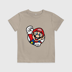 Футболка хлопковая детская MarioFace, цвет: миндальный
