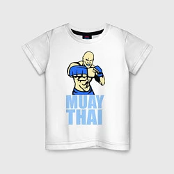 Футболка хлопковая детская Muay Thai Boxer, цвет: белый