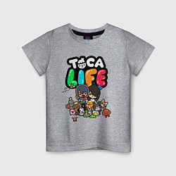 Футболка хлопковая детская Toca Life, цвет: меланж