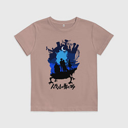 Футболка хлопковая детская Ходячий Замок Хаула, цвет: пыльно-розовый