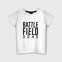 Футболка хлопковая детская BATTLEFIELD 2042 LOGO БАТЛФИЛД 2042 ЛОГО, цвет: белый