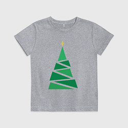 Футболка хлопковая детская Новогоднее дерево, цвет: меланж