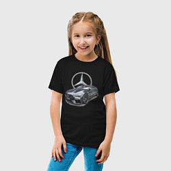 Футболка хлопковая детская Mercedes AMG motorsport, цвет: черный — фото 2