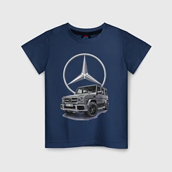 Футболка хлопковая детская Mercedes Gelendwagen G63 AMG G-class G400d, цвет: тёмно-синий