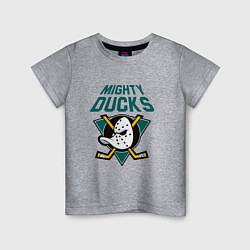 Футболка хлопковая детская Анахайм Дакс, Mighty Ducks, цвет: меланж