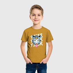 Футболка хлопковая детская A tiger with a third eye, цвет: горчичный — фото 2