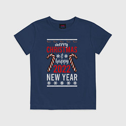 Футболка хлопковая детская Happy 2022 NY, цвет: тёмно-синий