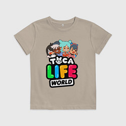 Футболка хлопковая детская TOCA LIFE WORLD ТОКА ЛАЙФ ВОРЛД ПЕРСОНАЖИ, цвет: миндальный