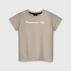 Футболка хлопковая детская Pioneer DJ - Logo White, цвет: миндальный