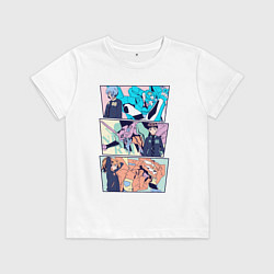 Футболка хлопковая детская Евангелион трио, цвет: белый
