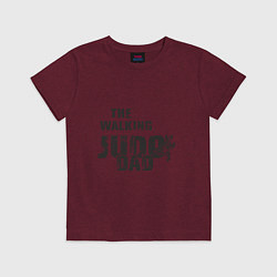 Футболка хлопковая детская Judo - Dad, цвет: меланж-бордовый