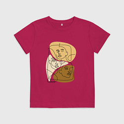 Футболка хлопковая детская Разная любовь, цвет: маджента