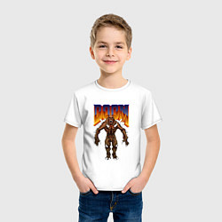 Футболка хлопковая детская IMP DOOM MONSTER NPC, цвет: белый — фото 2
