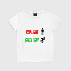 Футболка хлопковая детская Red, Green Light, цвет: белый