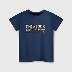 Футболка хлопковая детская Шерлок 2027, цвет: тёмно-синий