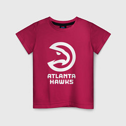 Футболка хлопковая детская Атланта Хокс, Atlanta Hawks, цвет: маджента
