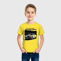 Футболка хлопковая детская Lamborghini Urus - это очень круто!, цвет: желтый — фото 2