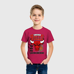 Футболка хлопковая детская Chicago Bulls NBA, цвет: маджента — фото 2