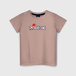 Футболка хлопковая детская Logo RobloX, цвет: пыльно-розовый