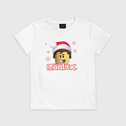 Футболка хлопковая детская ROBLOX НОВЫЙ ГОД 2022, цвет: белый