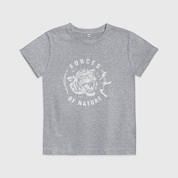 Футболка хлопковая детская Тигр Сила природы, цвет: меланж