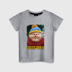 Футболка хлопковая детская Eric Cartman 3D South Park, цвет: меланж