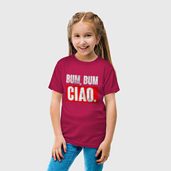Футболка хлопковая детская BUM BUM CIAO БУМАЖНЫЙ ДОМ, цвет: маджента — фото 2
