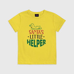 Футболка хлопковая детская Santas littke helper, цвет: желтый