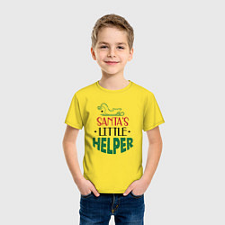Футболка хлопковая детская Santas littke helper, цвет: желтый — фото 2