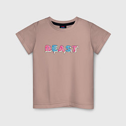 Футболка хлопковая детская Mr Beast - Art 1, цвет: пыльно-розовый
