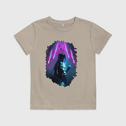 Футболка хлопковая детская ДЖИНКС, ЛИГА ЛЕГЕНД ARCANE JINX, цвет: миндальный