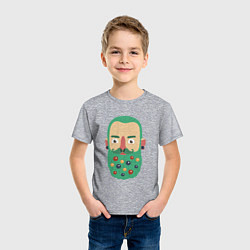Футболка хлопковая детская Зеленая борода, цвет: меланж — фото 2